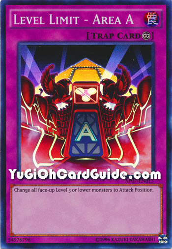 Yu-Gi-Oh Card: Level Limit - Area A
