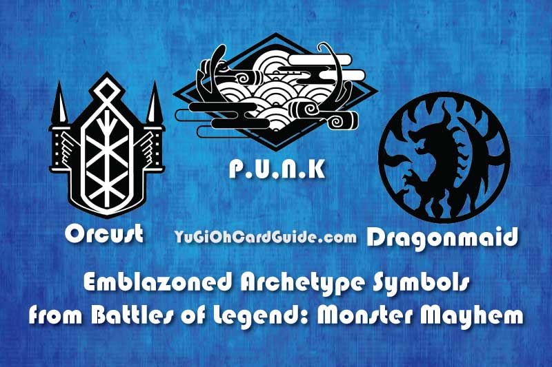 YuGiOhCardGuide Version of Orcust, PUNK, and Dragonmaid Archetype Symbols