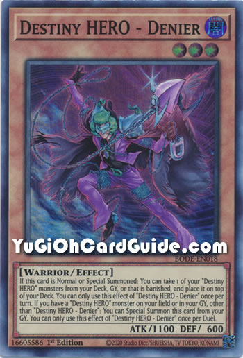 Yu-Gi-Oh Card: Destiny HERO - Denier