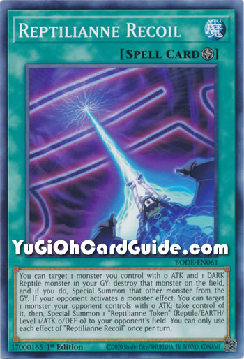 Yu-Gi-Oh Card: Reptilianne Recoil