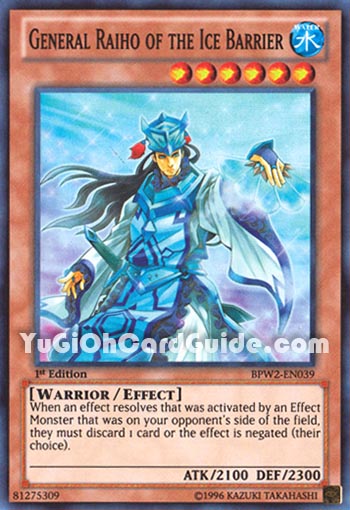 Yu-Gi-Oh Card: General Raiho of the Ice Barrier