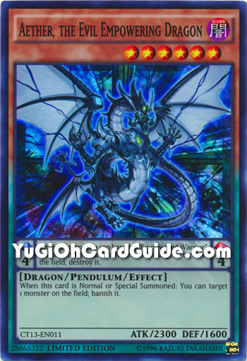 Yu-Gi-Oh Card: Aether, the Evil Empowering Dragon