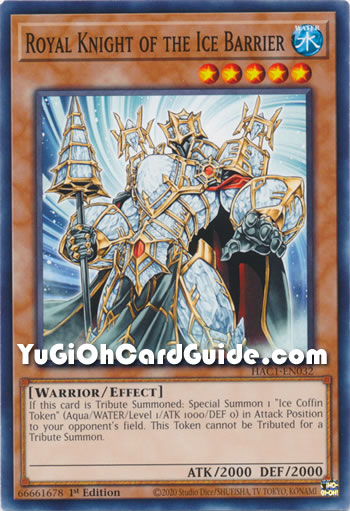 Yu-Gi-Oh Card: Royal Knight of the Ice Barrier