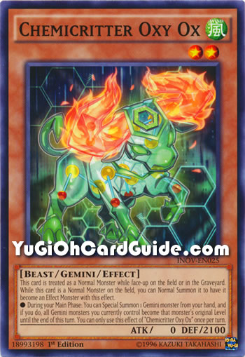 Yu-Gi-Oh Card: Chemicritter Oxy Ox
