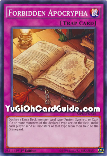 Yu-Gi-Oh Card: Forbidden Apocrypha