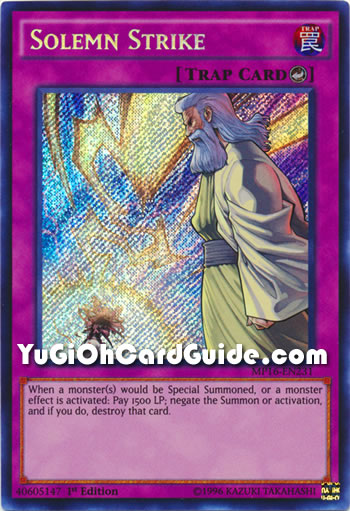 Yu-Gi-Oh Card: Solemn Strike